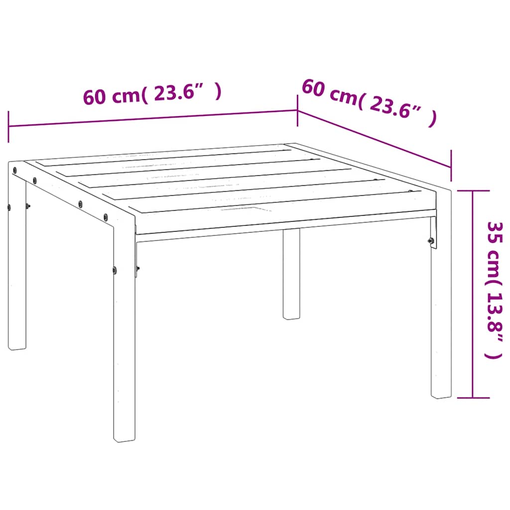 Vrtni stolić za kavu crni 60 x 60 x 35 cm čelični