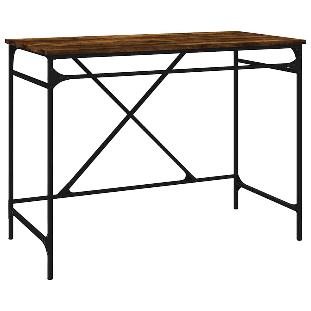 Radni stol boja dimljenog hrasta 100x50x75 cm drvo i željezo