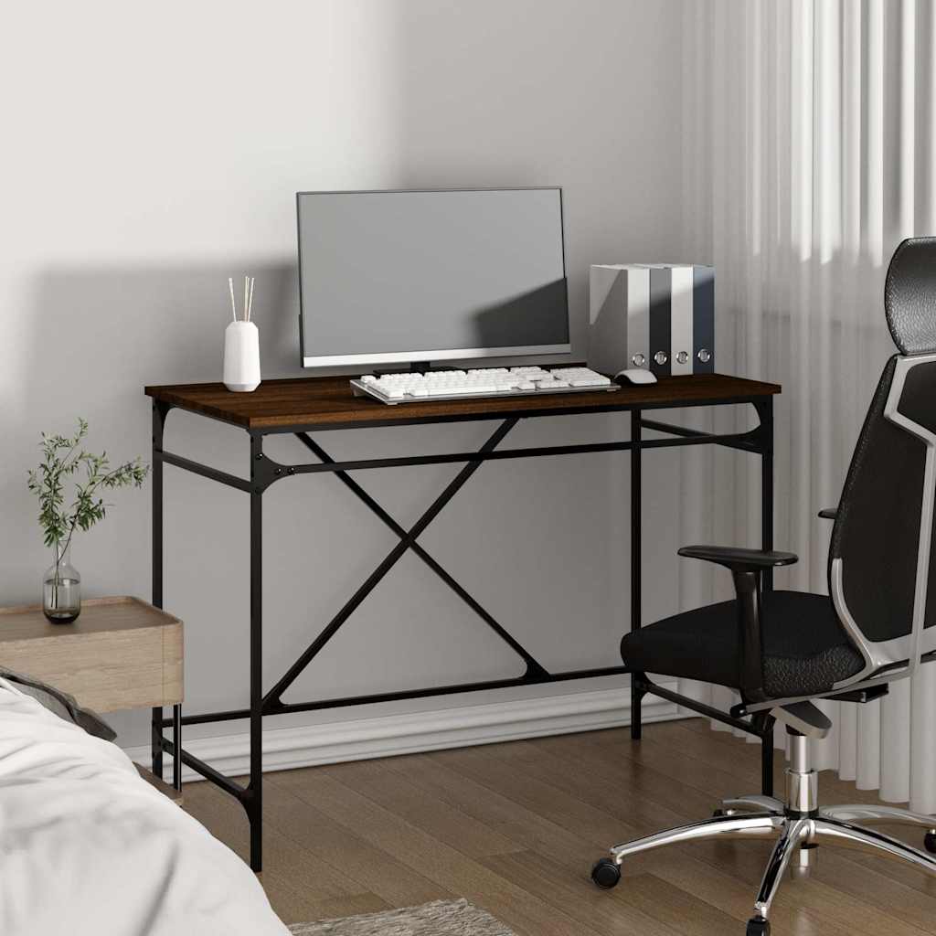 Radni stol boja hrasta 100x50x75 cm konstruirano drvo i željezo