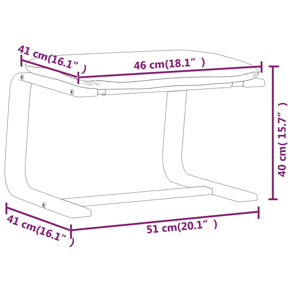 Tabure tamnosmeđi 51 x 41 x 40 cm od tkanine