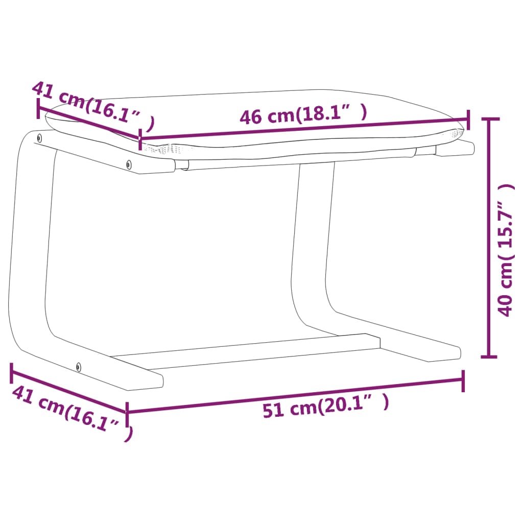 Tabure crni 51 x 41 x 40 cm od tkanine