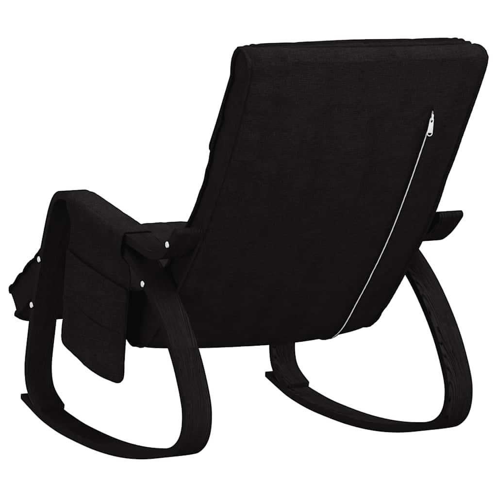 Stolica za ljuljanje od tkanine crna