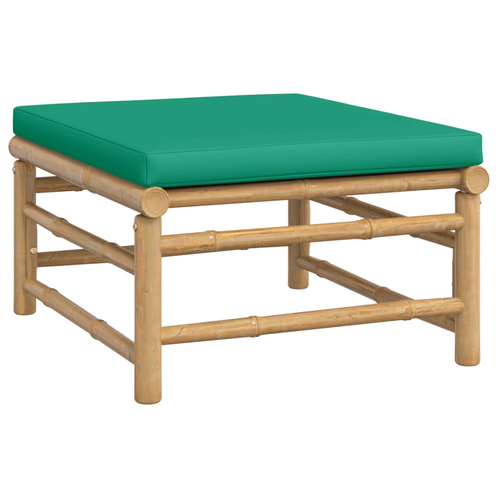 12-dijelna vrtna garnitura od bambusa sa zelenim jastucima