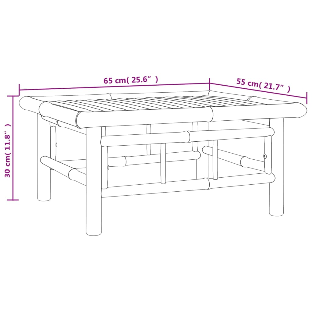 5-dijelna vrtna garnitura od bambusa s tamnosivim jastucima