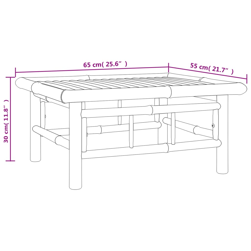 8-dijelna vrtna garnitura od bambusa s tamnosivim jastucima
