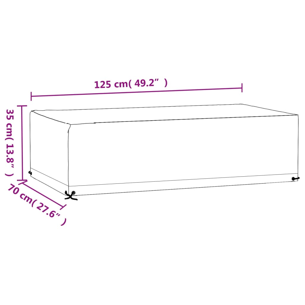 Navlake za vrtni namještaj 2 kom 8 ušica 125x70x35cm pravokutne
