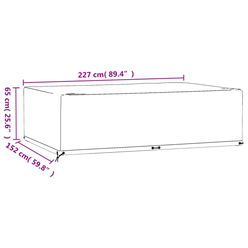 Navlake za vrtni namještaj 2 kom 227 x 152 x 65 cm pravokutne