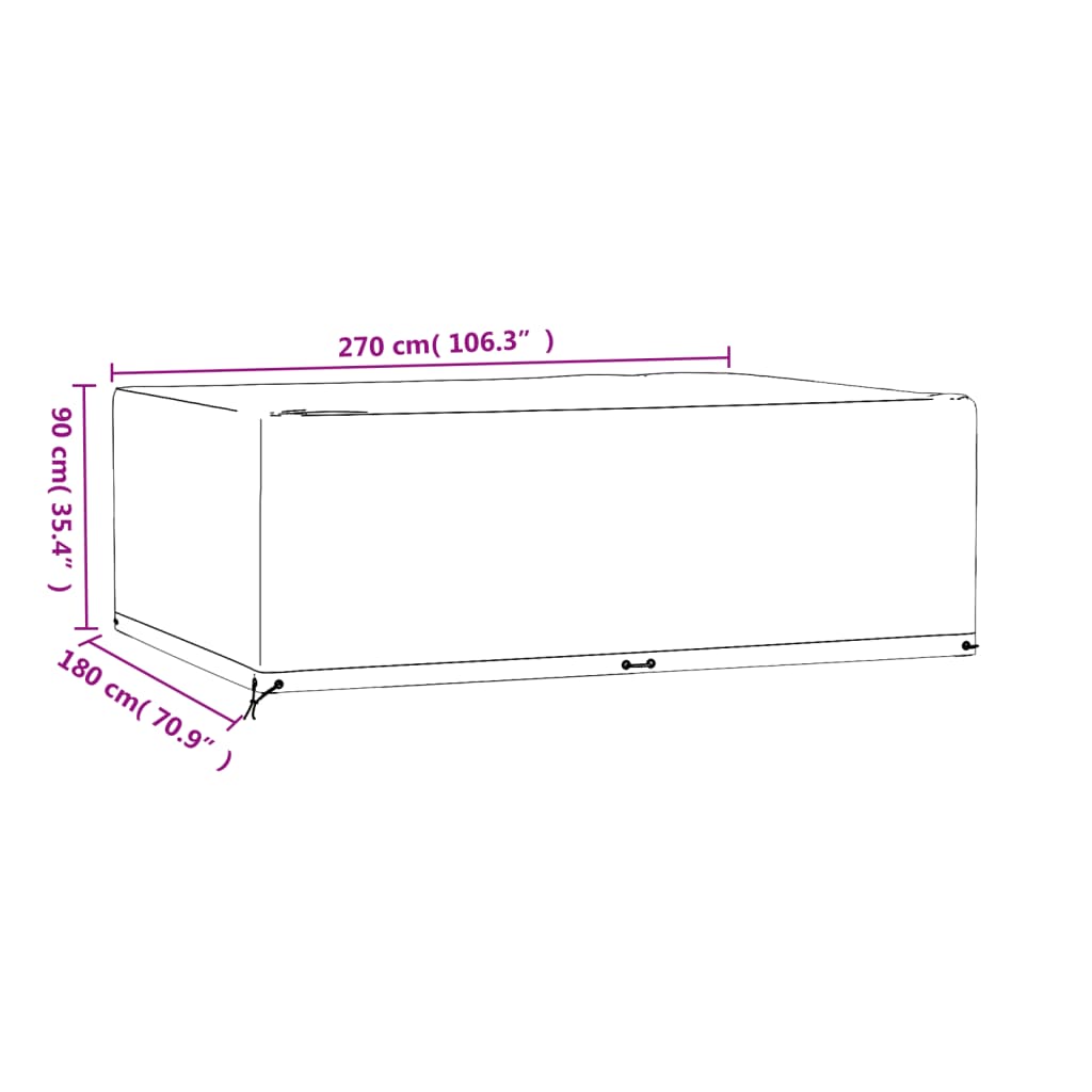 Navlake za vrtni namještaj 2 kom 270 x 180 x 90 cm pravokutne