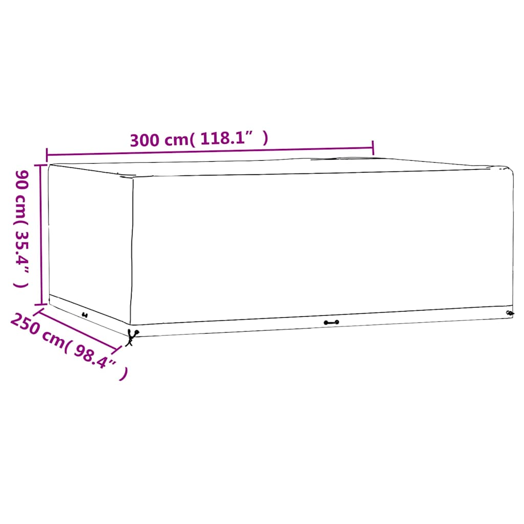 Navlake za vrtni namještaj 2 kom 300 x 250 x 90 cm pravokutne