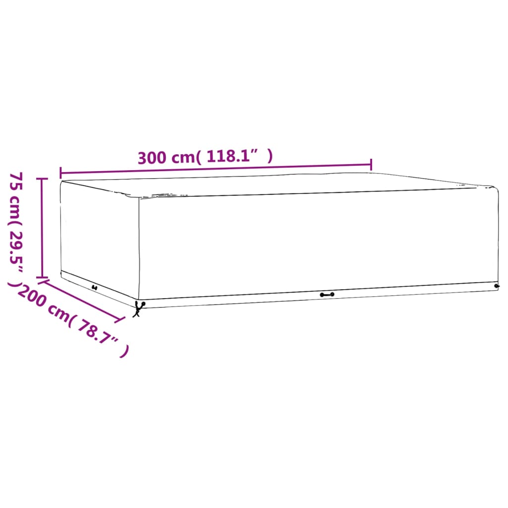 Navlake za vrtni namještaj 2 kom 300 x 200 x 75 cm pravokutne