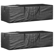 Vreće za vrtne jastuke 2 kom crne 135 x 40 x 55 cm polietilen
