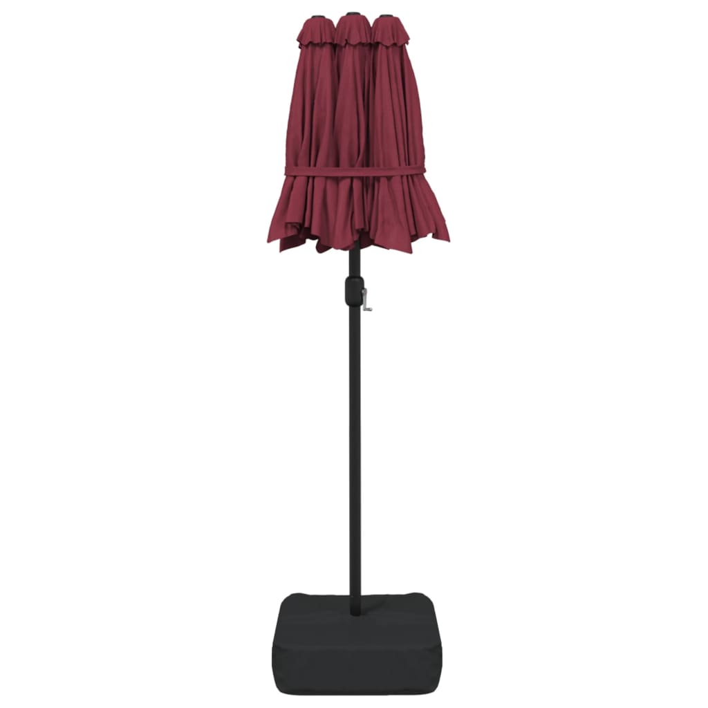 Dvostruki vrtni suncobran bordo 316 x 145 cm