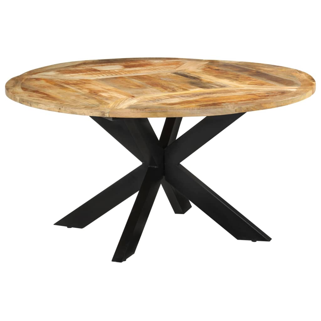 Blagovaonski stol Ø 150 x 76 cm masivno grubo drvo manga