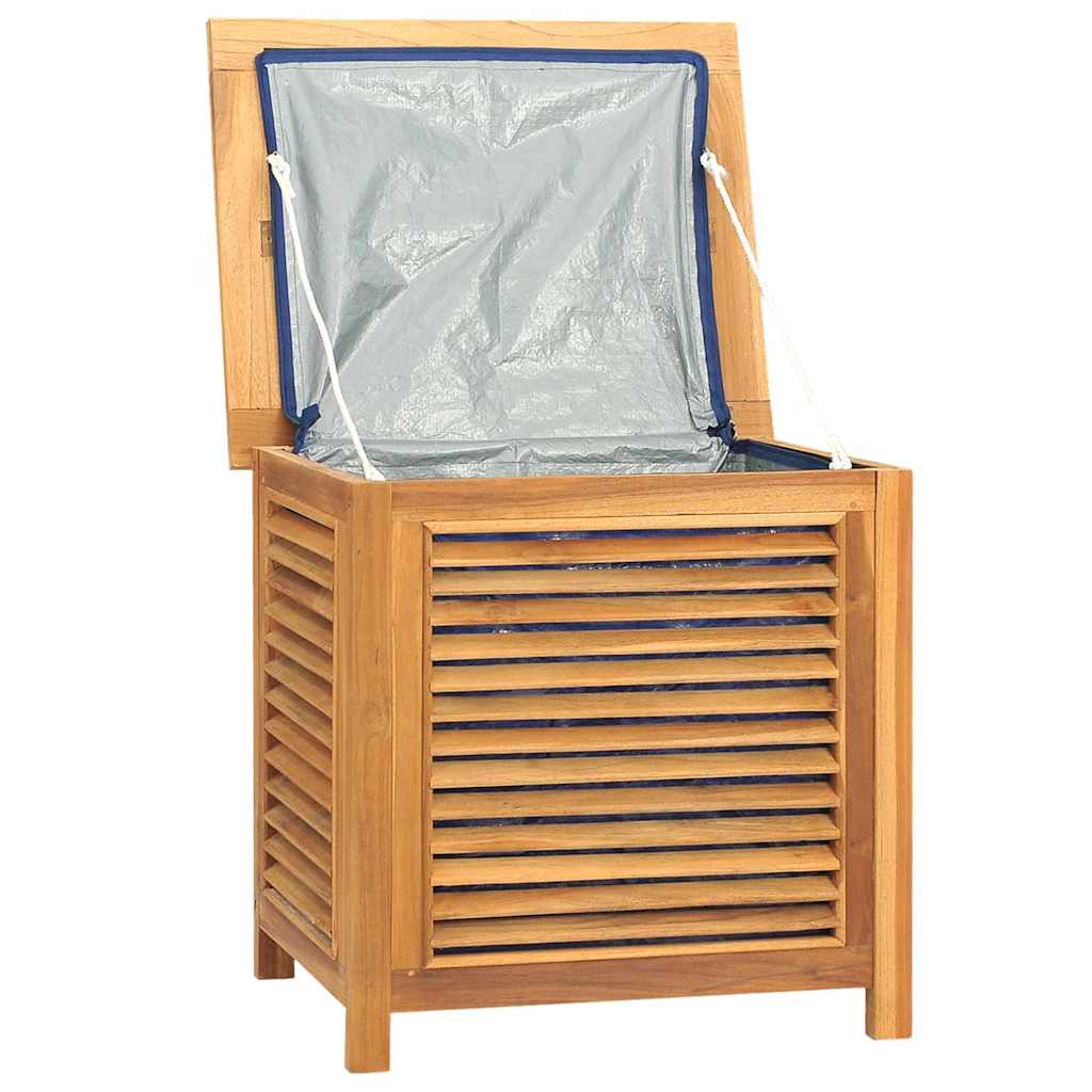 Vrtna kutija za pohranu s vrećom 60x50x58 cm masivna tikovina