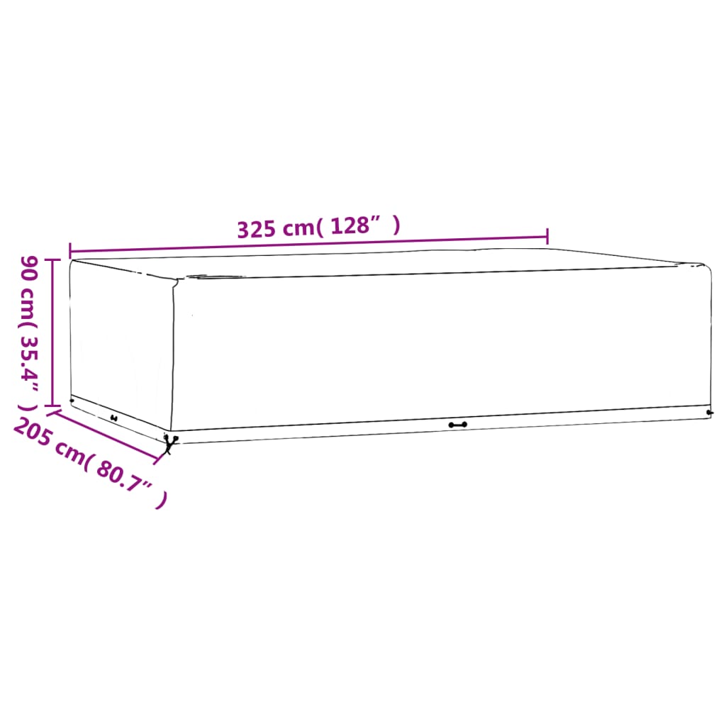 Navlaka za vrtni namještaj sa 16 ušica 325x205x90 cm pravokutna