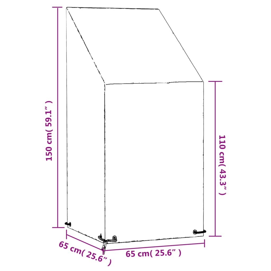 Navlaka za vrtnu stolicu 8 ušica 65x65x110/150 cm polietilen