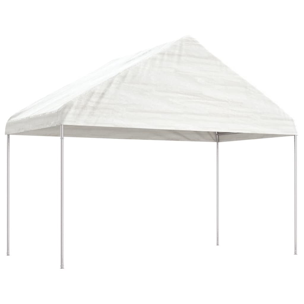 Sjenica s krovom bijela 4,46 x 4,08 x 3,22 m polietilen