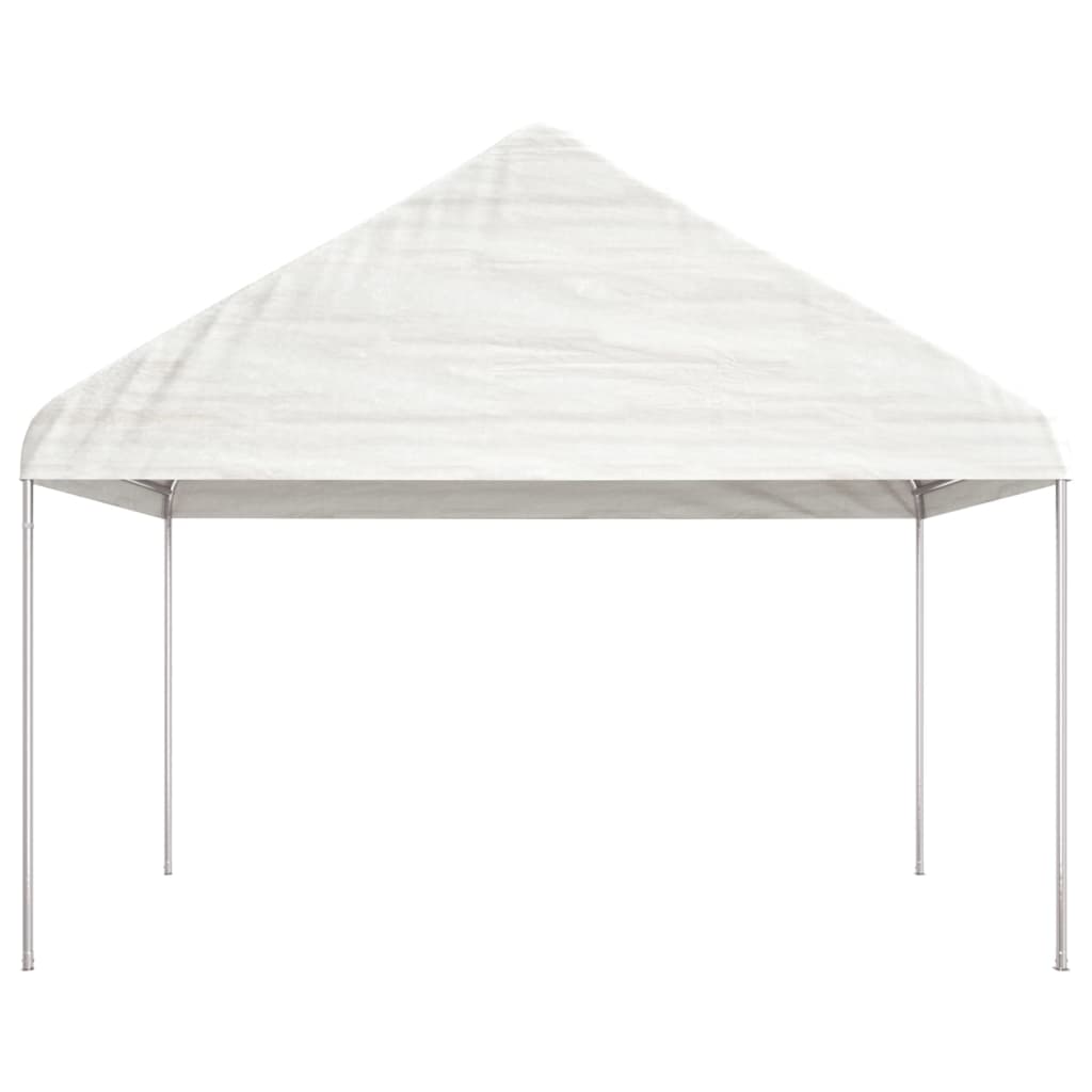 Sjenica s krovom bijela 15,61 x 4,08 x 3,22 m polietilen