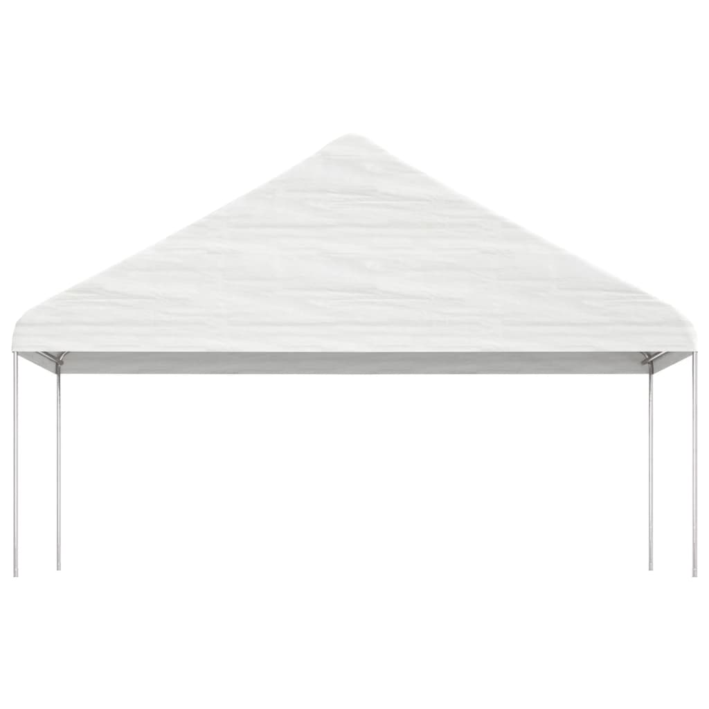 Sjenica s krovom bijela 6,69 x 5,88 x 3,75 m polietilen