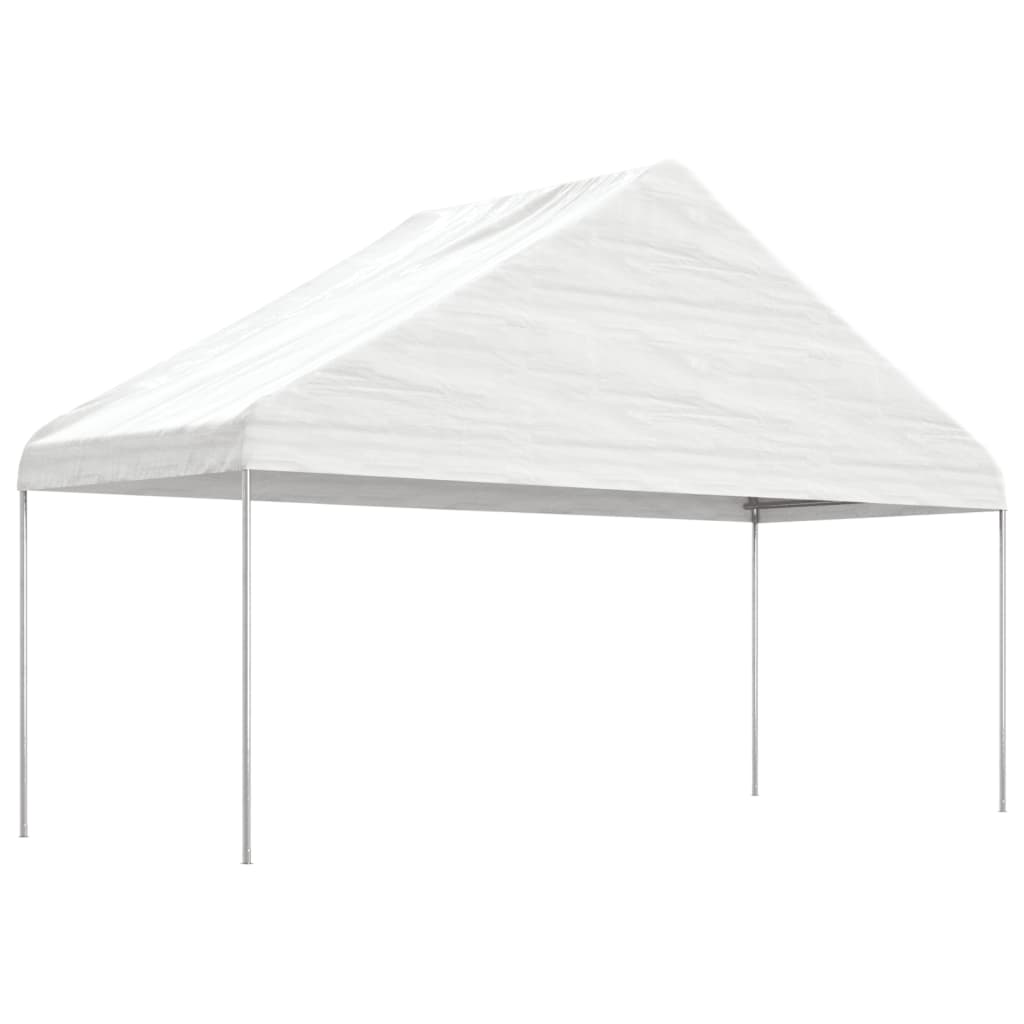 Sjenica s krovom bijela 8,92 x 5,88 x 3,75 m polietilen