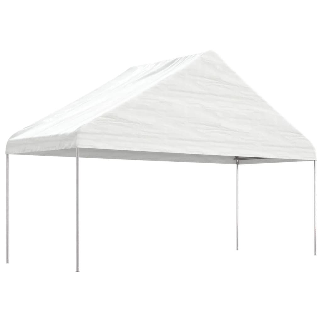 Sjenica s krovom bijela 13,38 x 5,88 x 3,75 m polietilen