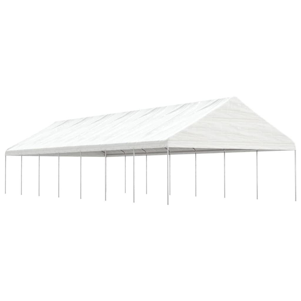 Sjenica s krovom bijela 15,61 x 5,88 x 3,75 m polietilen