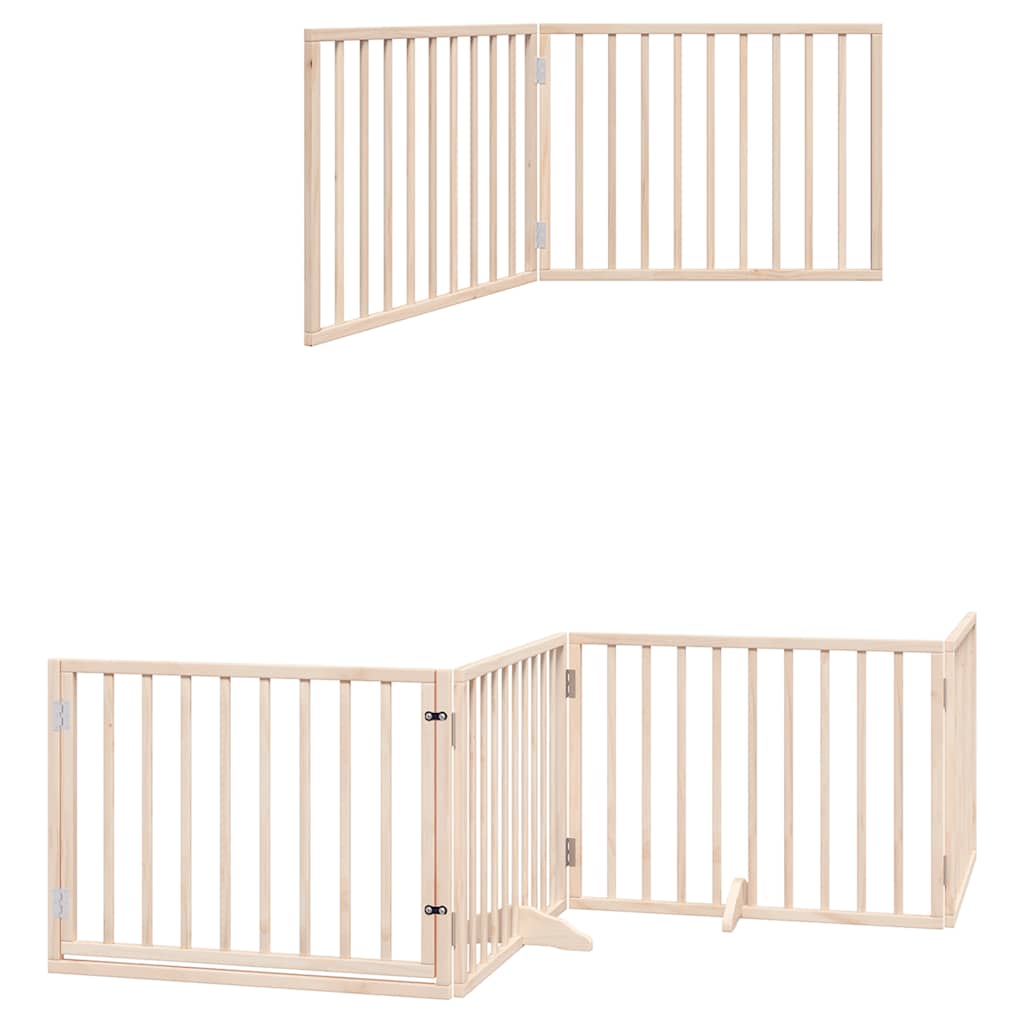 Vrata za pse s vratašcima 12 panela sklopiva 960 cm drvo topole