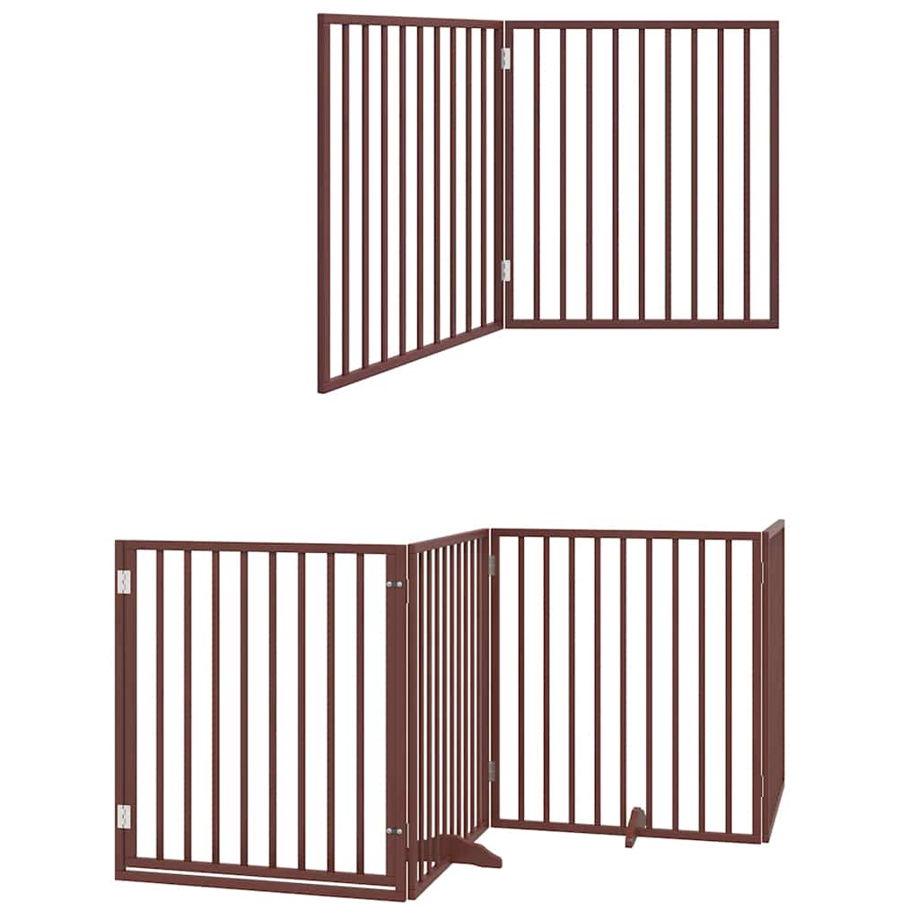 Vrata za pse s vratašcima 8 panela sklopiva 640 cm drvo topole
