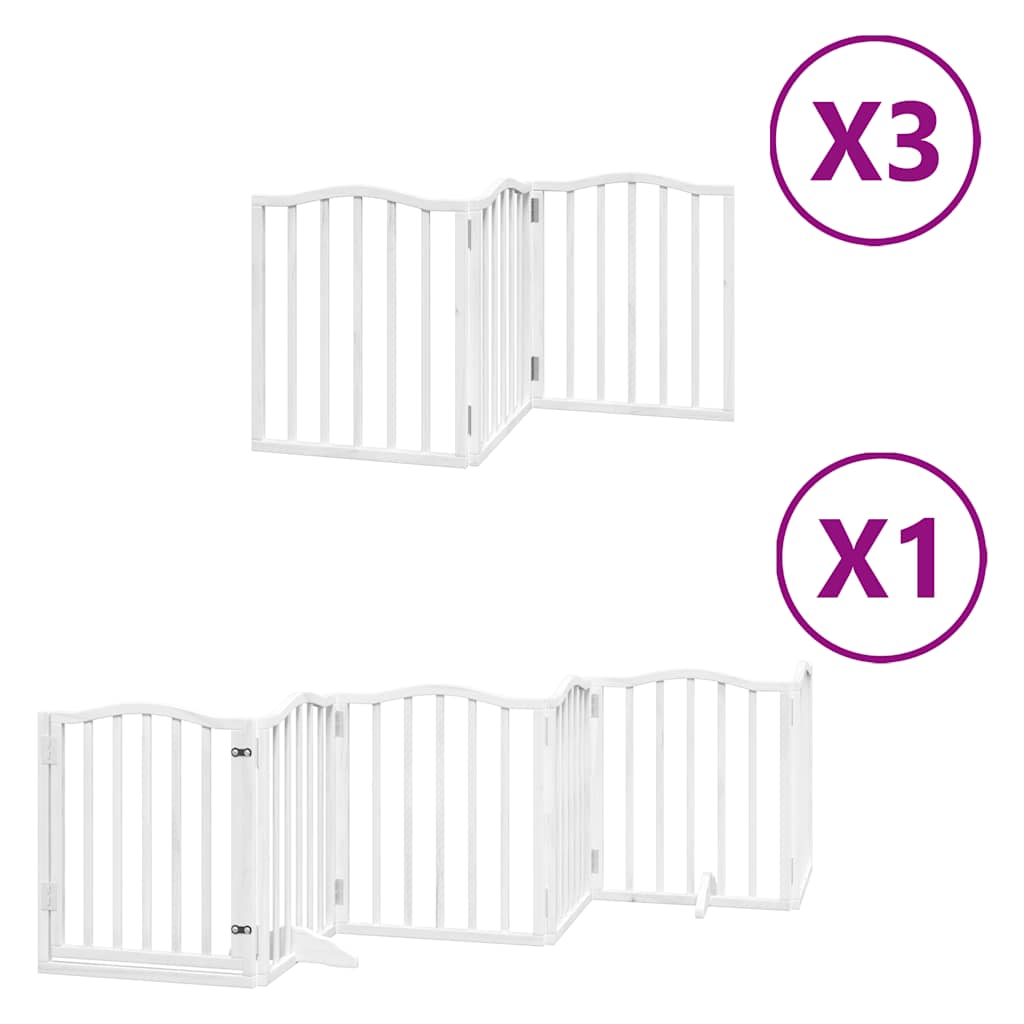 Vrata za pse s vratašcima 15 panela sklopiva 750 cm drvo topole