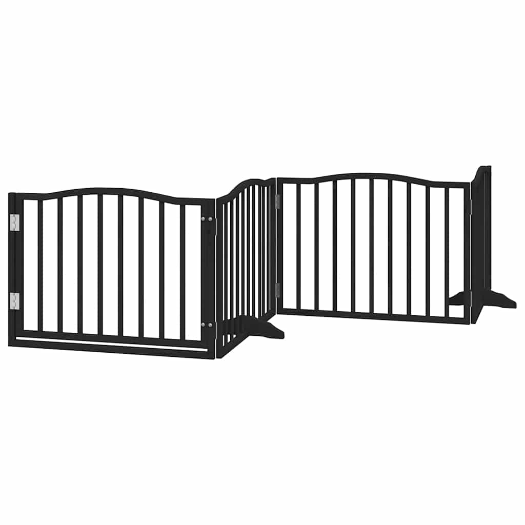 Vrata za pse s vratašcima 8 panela sklopiva 640 cm drvo topole