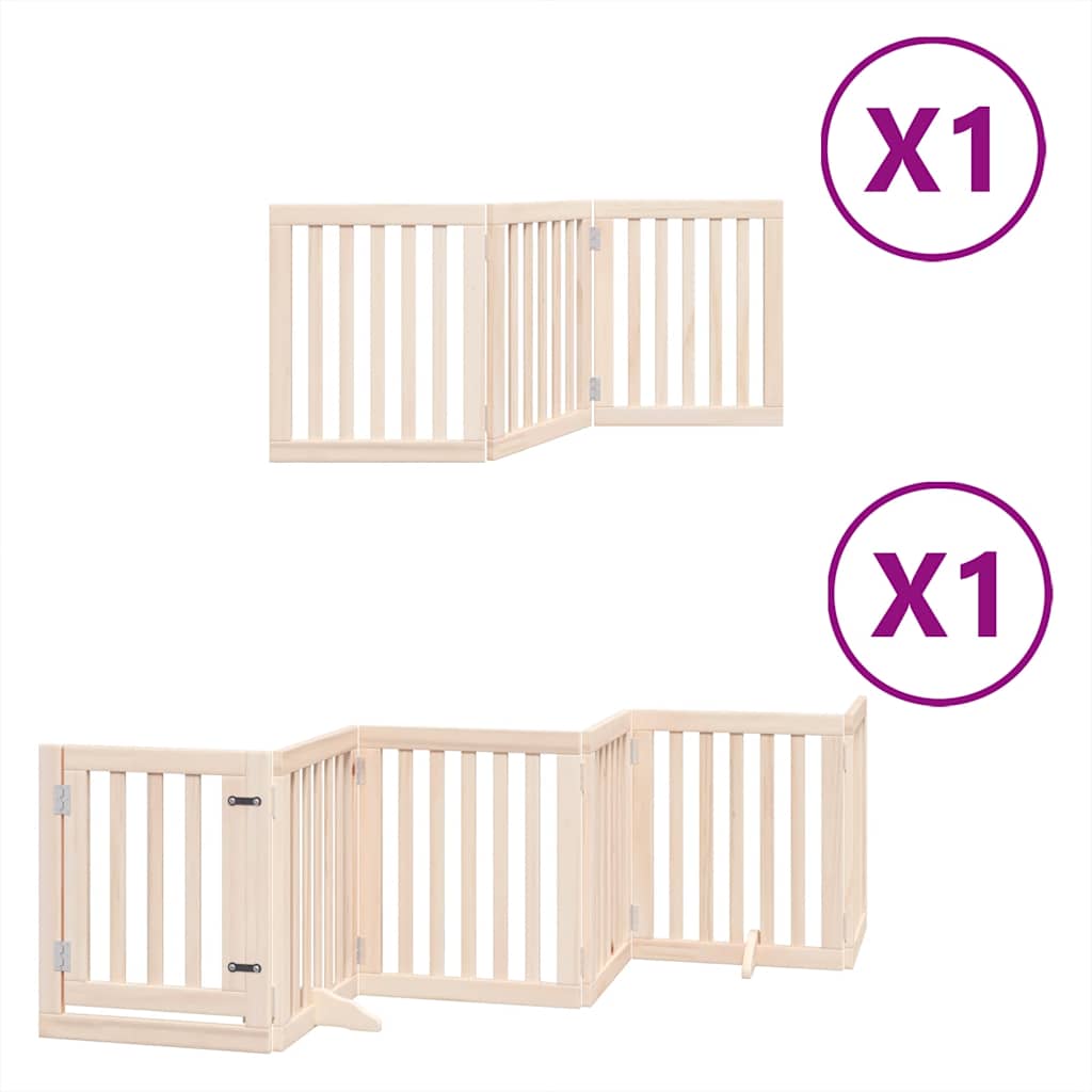 Vrata za pse s vratašcima 9 panela sklopiva 450 cm drvo topole