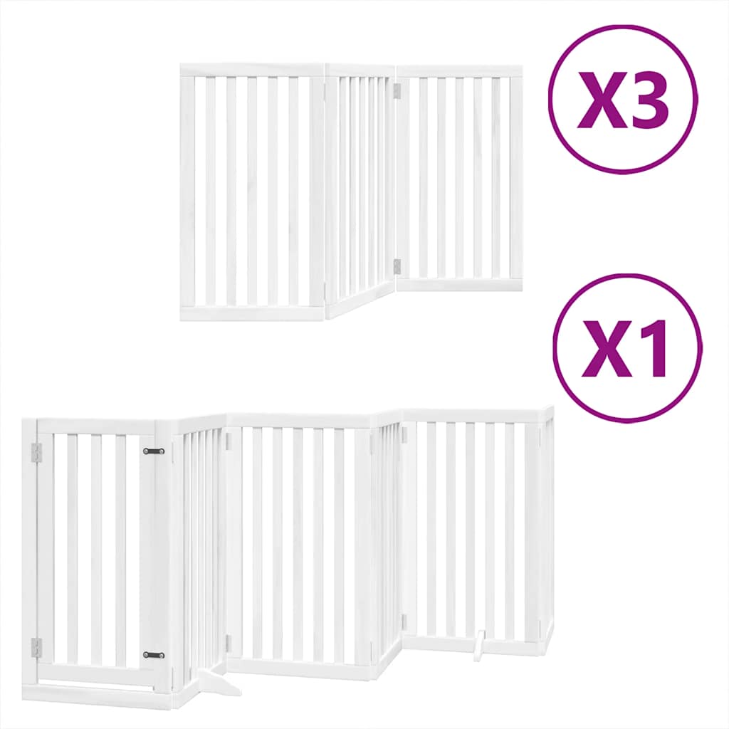 Vrata za pse s vratašcima 15 panela sklopiva 750 cm drvo topole