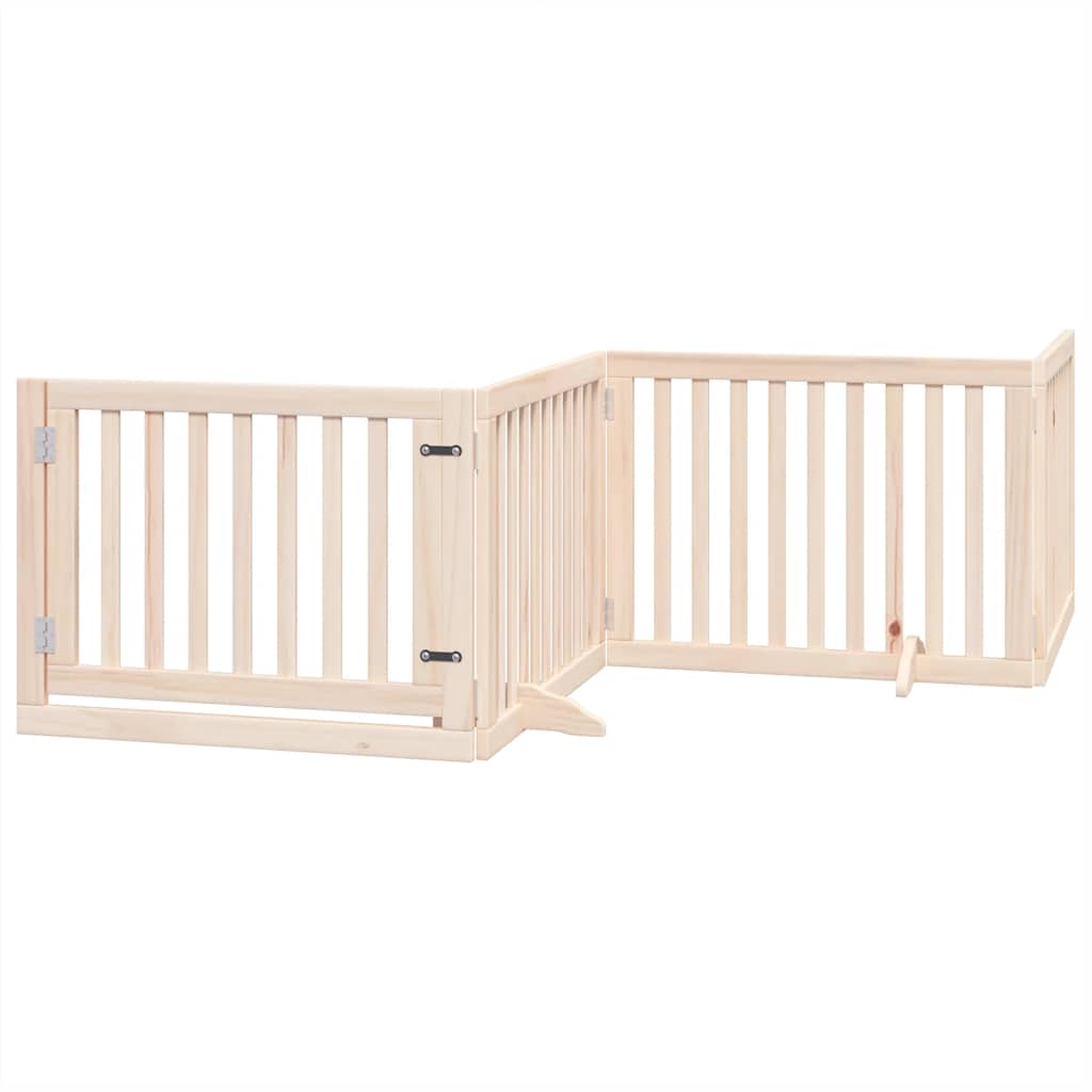Vrata za pse s vratašcima 12 panela sklopiva 960 cm drvo topole
