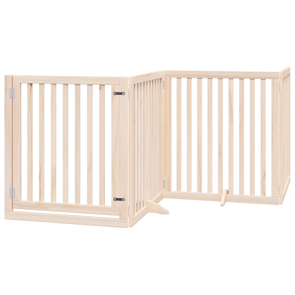 Vrata za pse s vratašcima 12 panela sklopiva 960 cm drvo topole