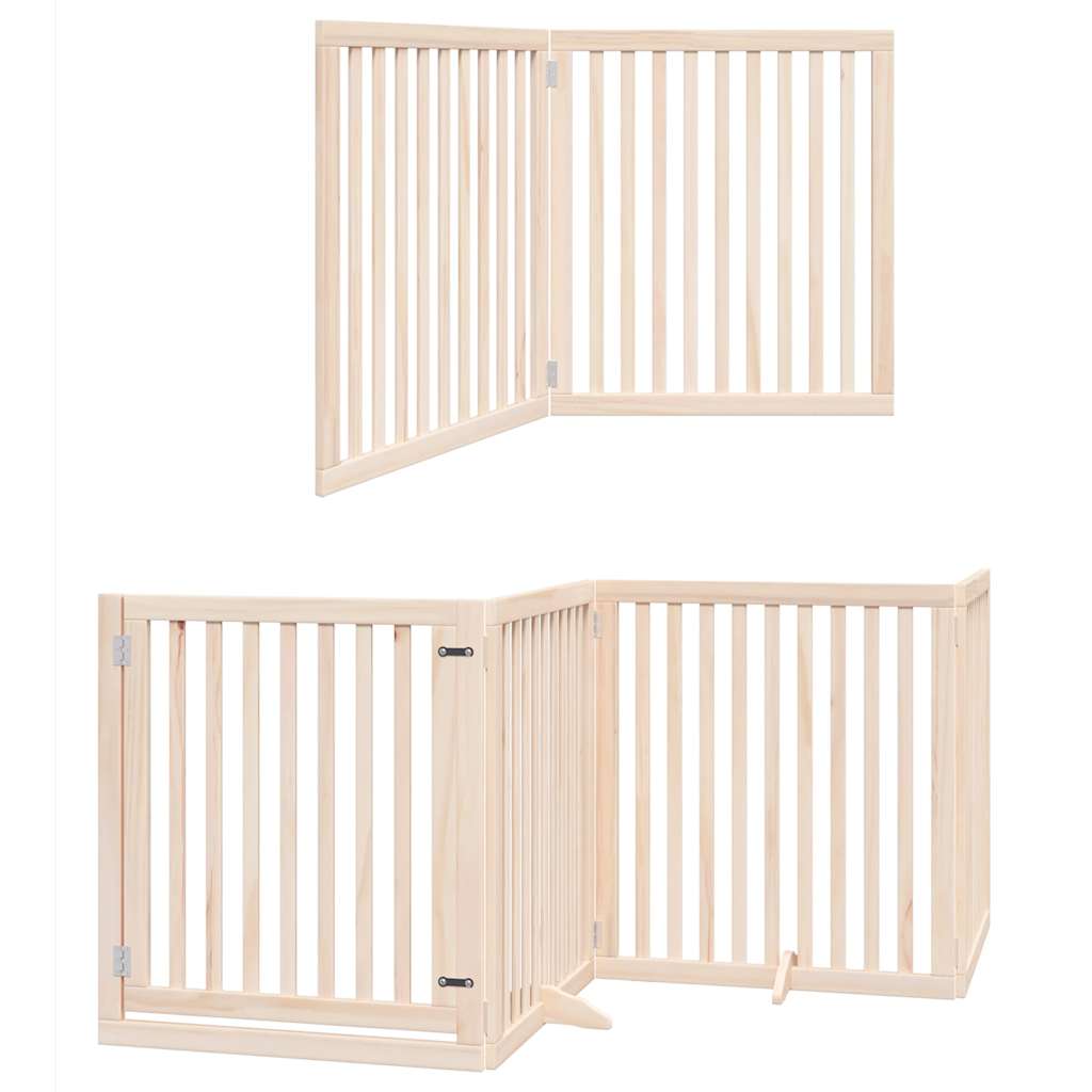 Vrata za pse s vratašcima 12 panela sklopiva 960 cm drvo topole