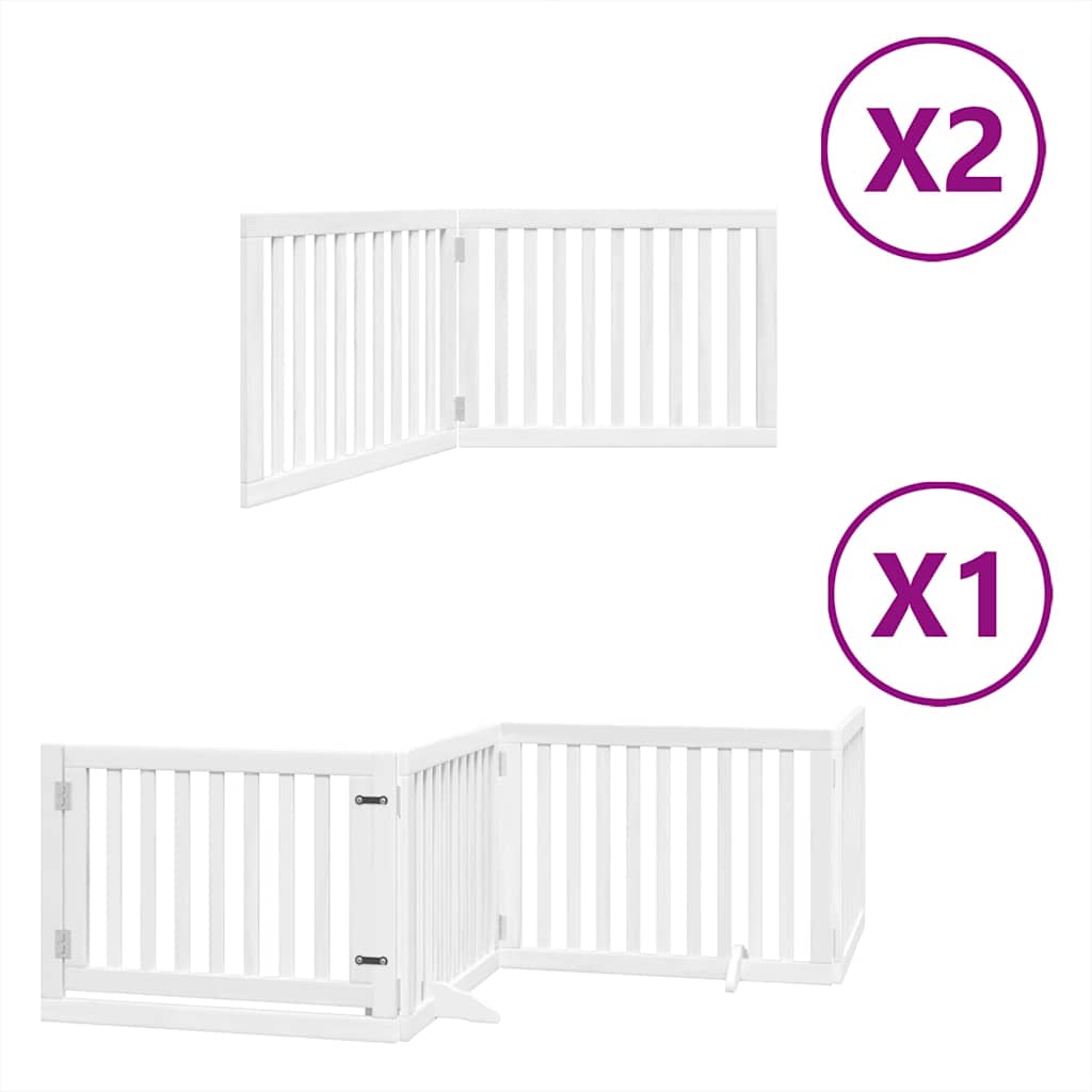 Vrata za pse s vratašcima 8 panela sklopiva 640 cm drvo topole