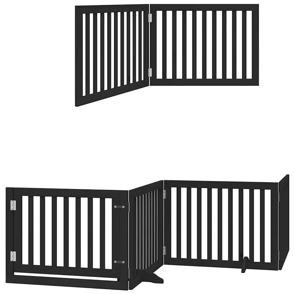 Vrata za pse s vratašcima 12 panela sklopiva 960 cm drvo topole