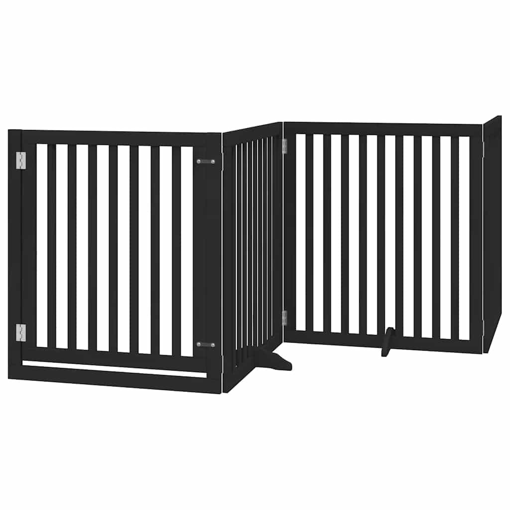 Vrata za pse s vratašcima 8 panela sklopiva 640 cm drvo topole