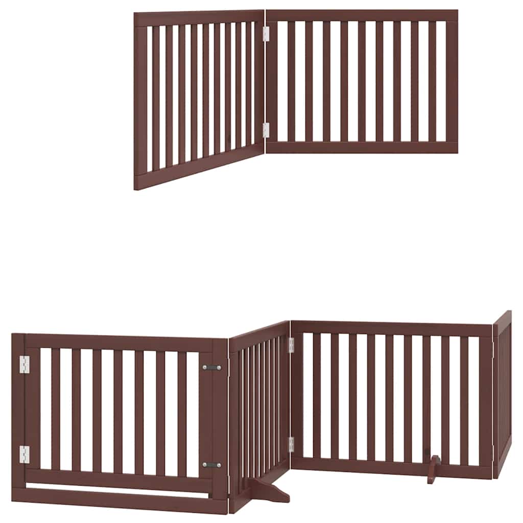 Vrata za pse s vratašcima 6 panela sklopiva 480 cm drvo topole
