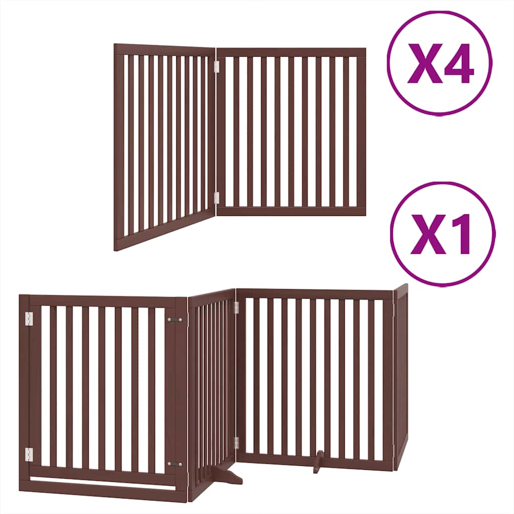 Vrata za pse s vratašcima 12 panela sklopiva 960 cm drvo topole
