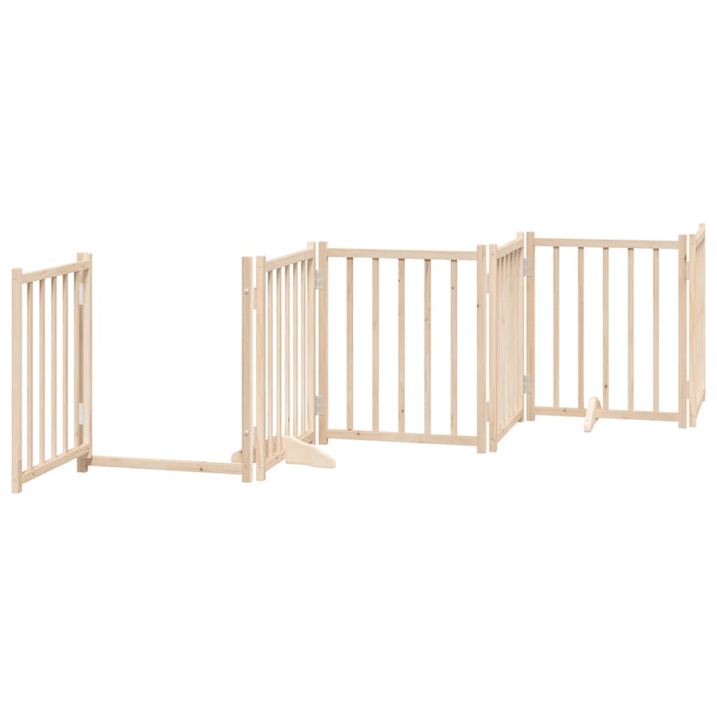 Vrata za pse s vratašcima 15 panela sklopiva 750 cm drvo topole