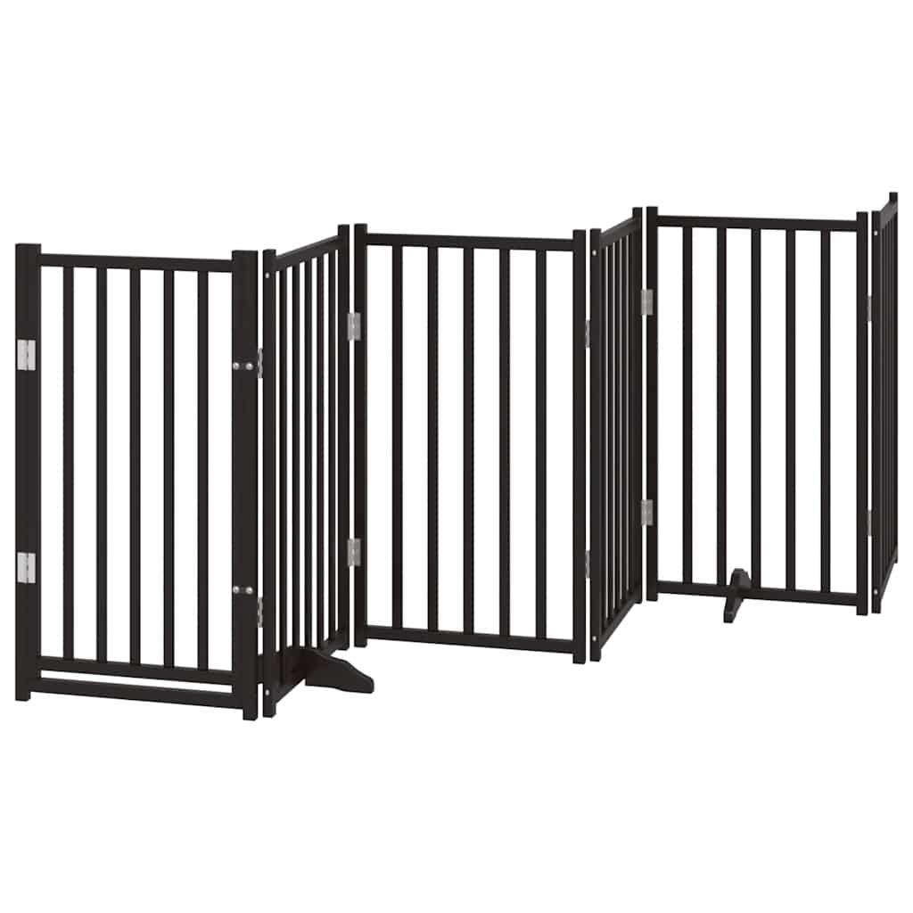 Vrata za pse s vratašcima 15 panela sklopiva 750 cm drvo topole