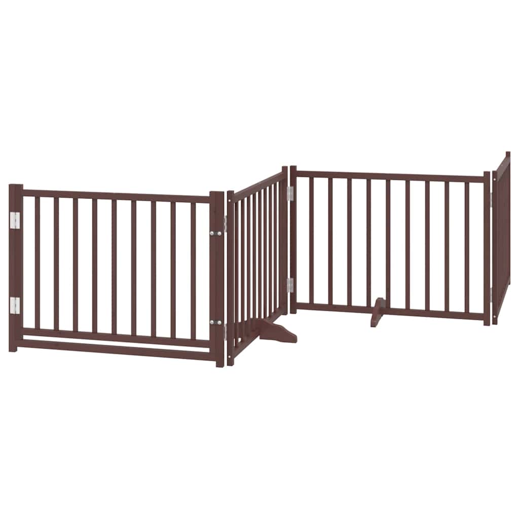 Vrata za pse s vratašcima 8 panela sklopiva 640 cm drvo topole