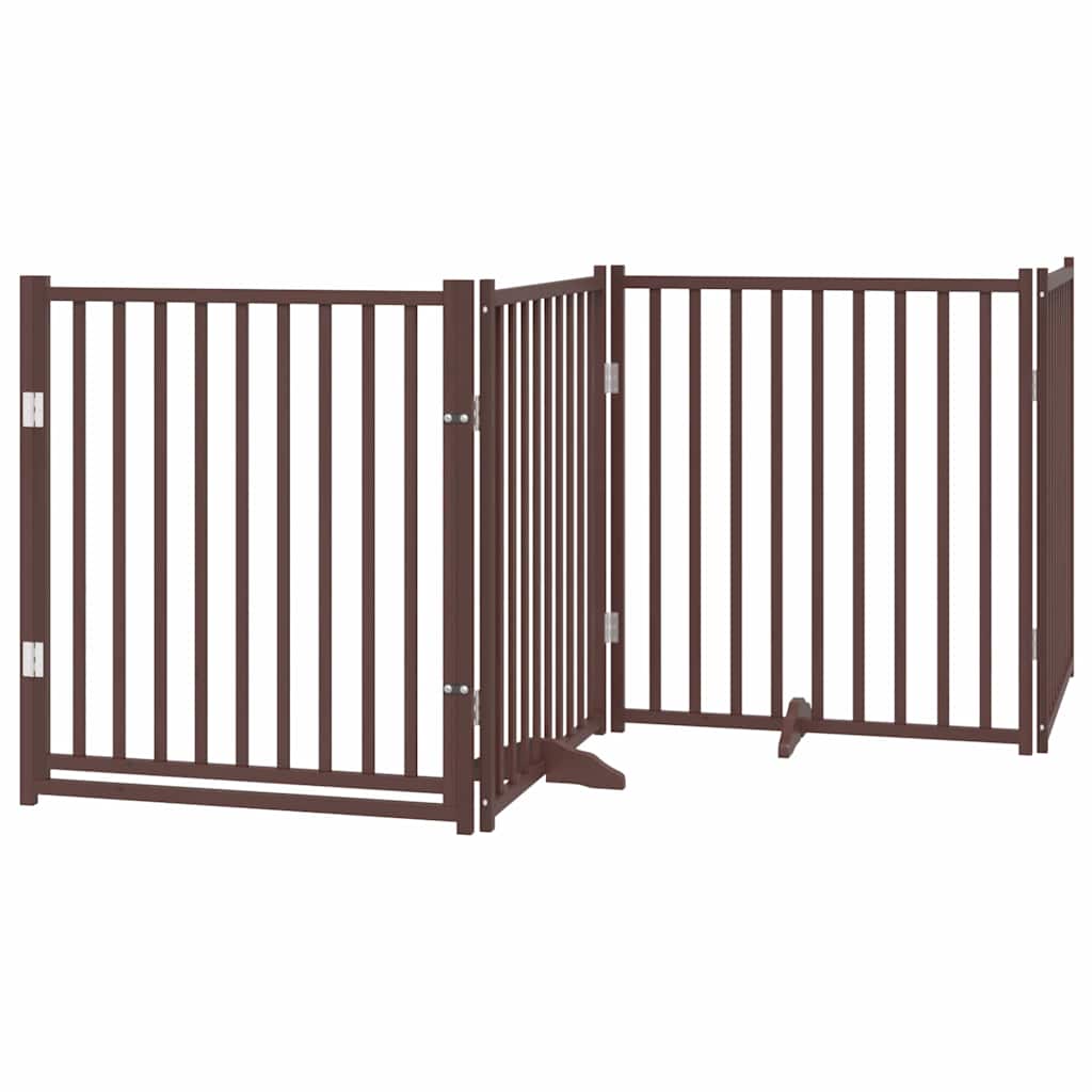 Vrata za pse s vratašcima 8 panela sklopiva 640 cm drvo topole