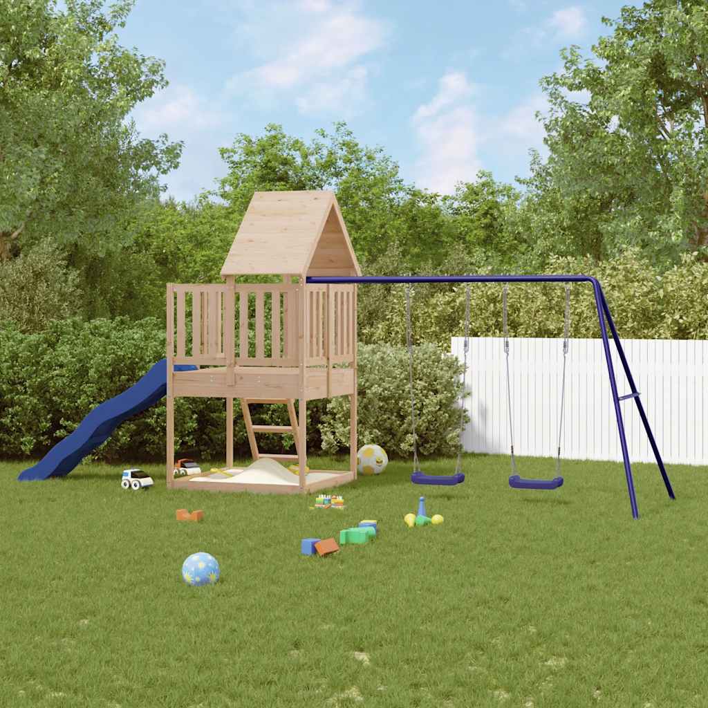Vanjski set za igru od masivne borovine