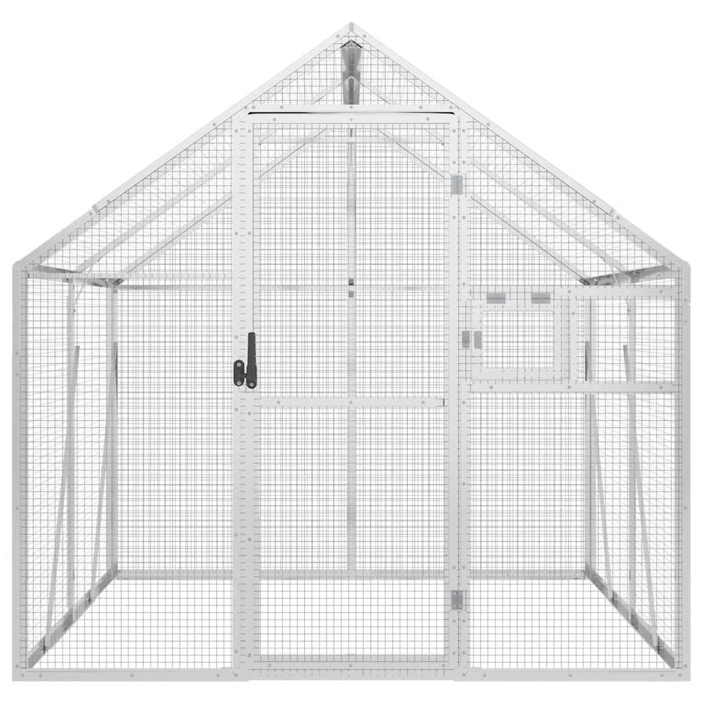 Kavez za ptice srebrni 1,79x2x1,85 m aluminijski