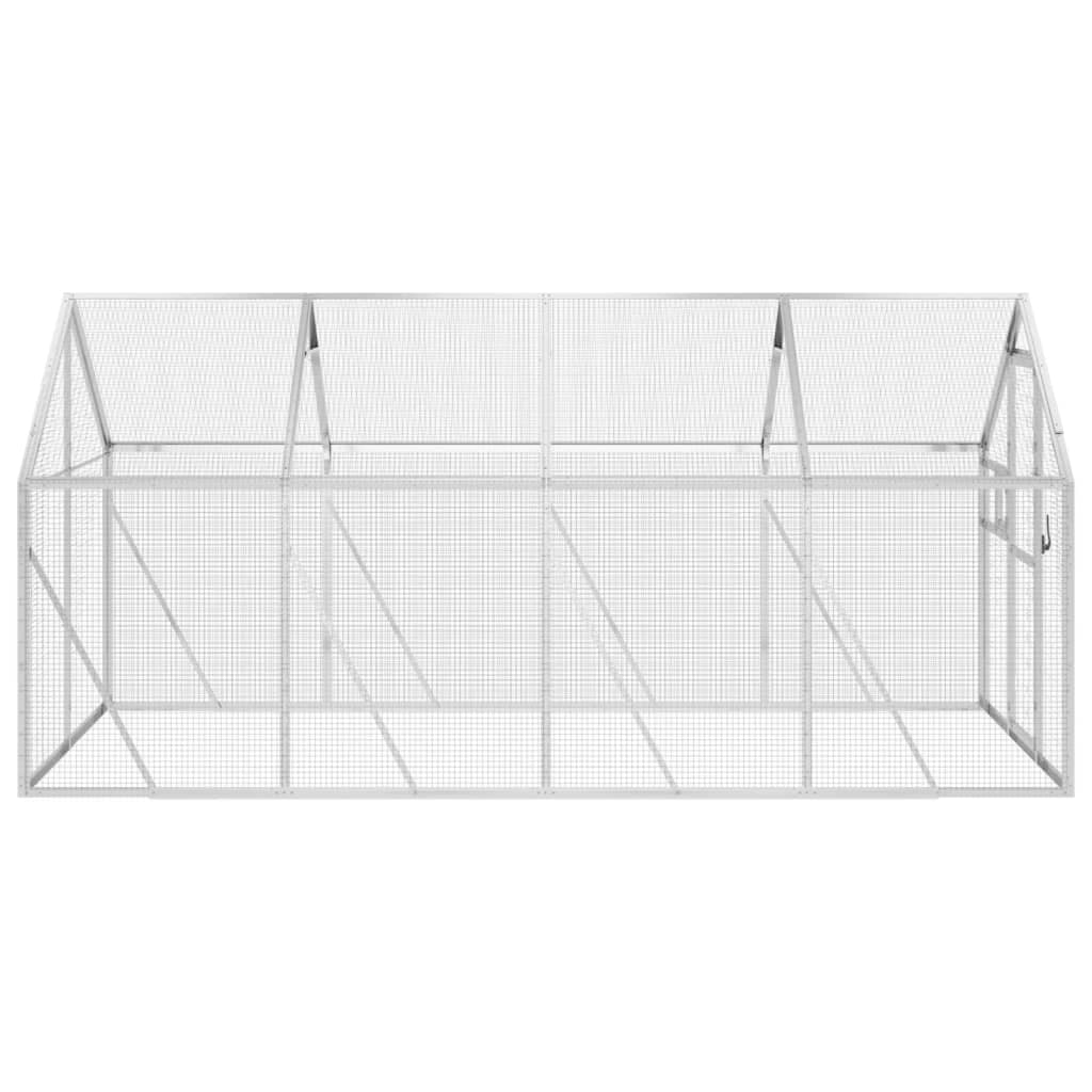 Kavez za ptice srebrni 1,79x4x1,85 m aluminijski