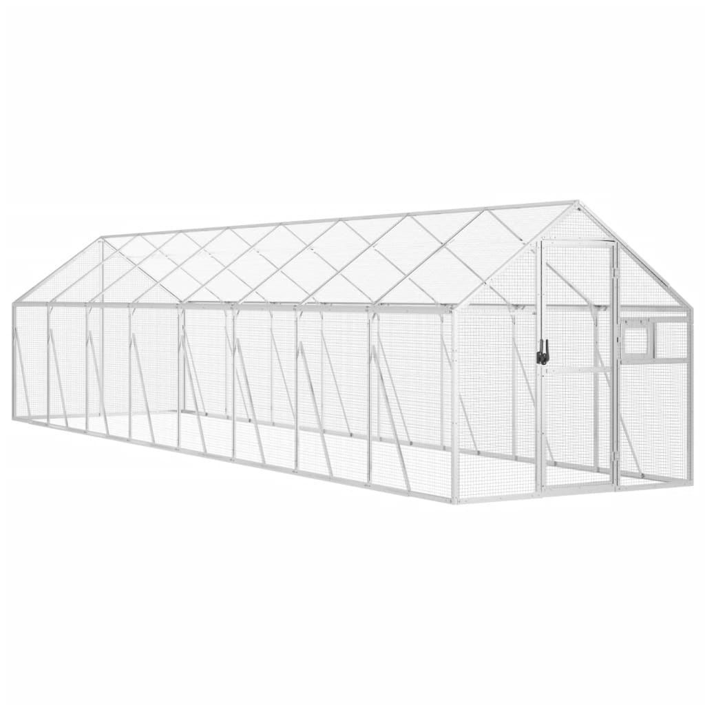 Kavez za ptice srebrni 1,79x8x1,85 m aluminijski