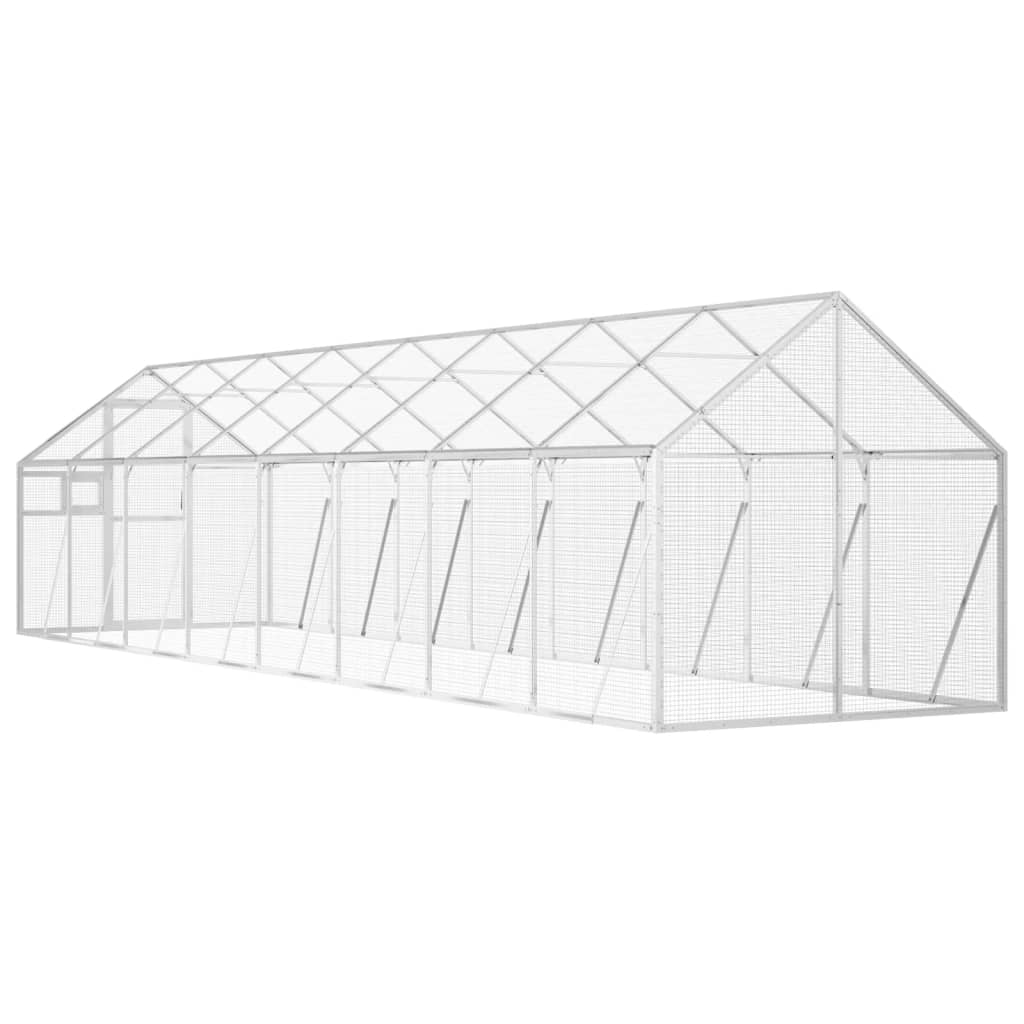 Kavez za ptice srebrni 1,79x8x1,85 m aluminijski