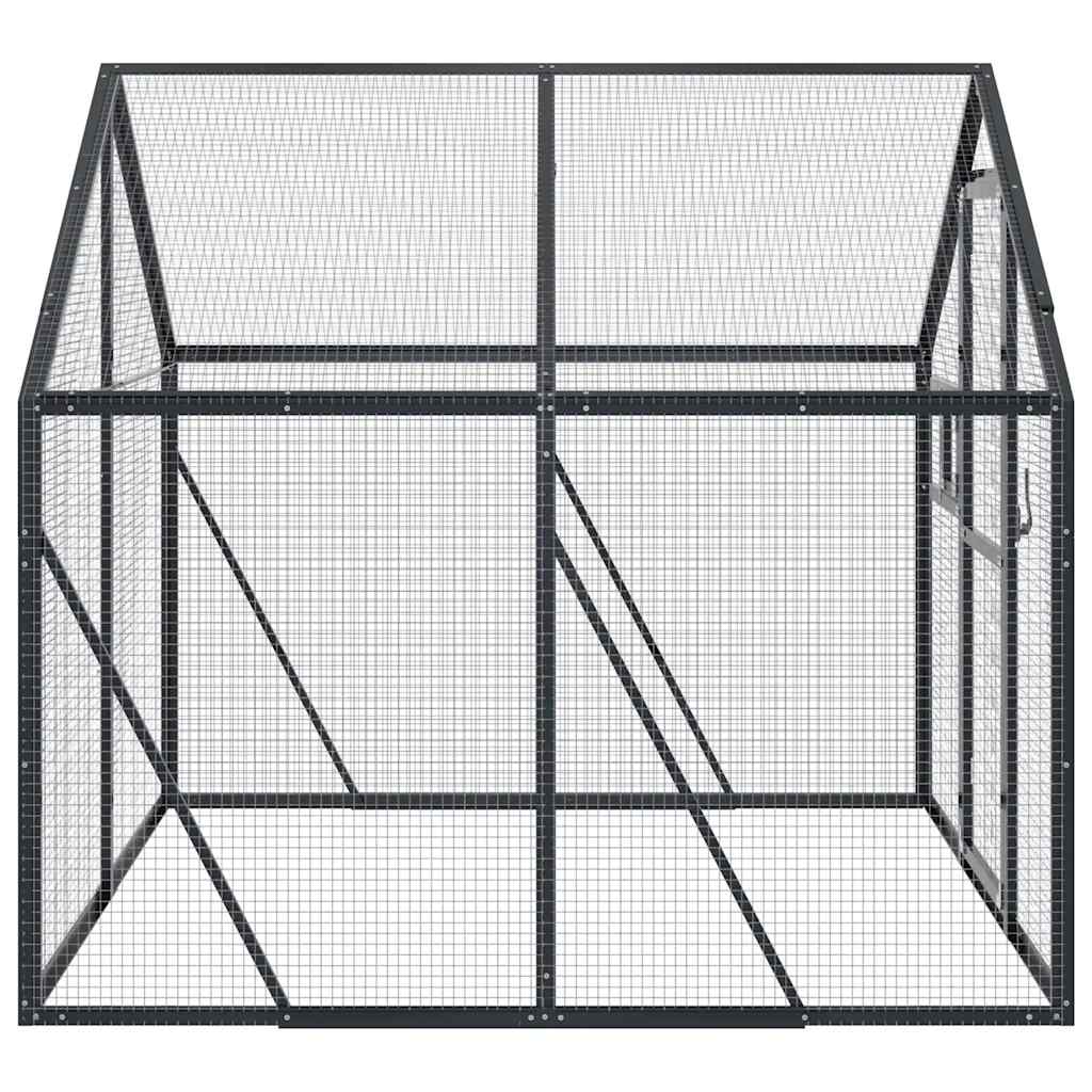 Kavez za ptice antracit 1,79x2x1,85 m aluminijski